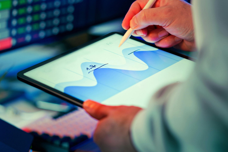 image of a ipad with data